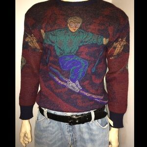 Vtg mens chaps ski knit sweater size m size tag